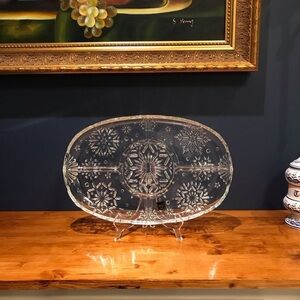 Mikasa Crystal Divided Holiday Platter